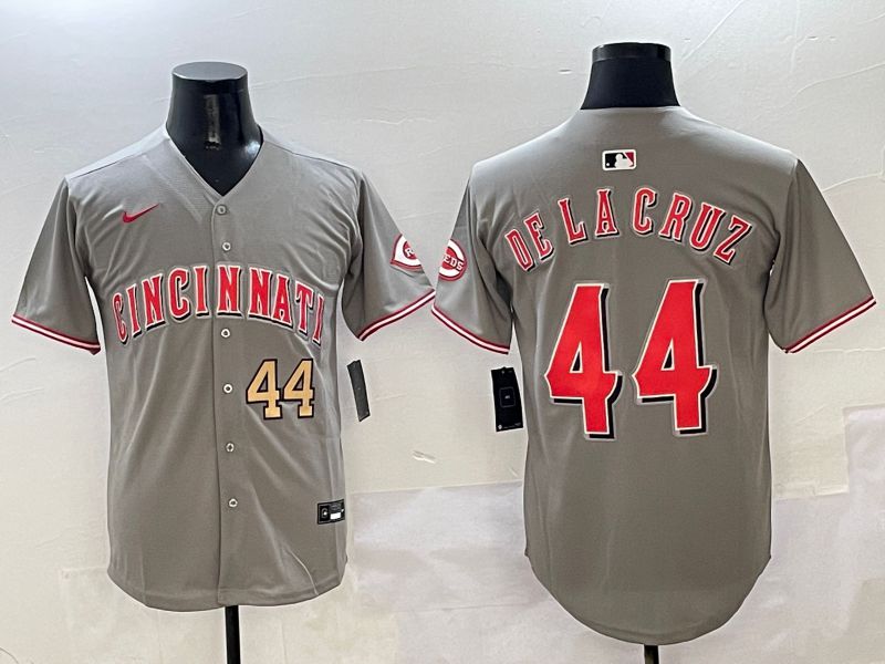 Men Cincinnati Reds 44 Delacruz Grey Game Nike 2025 MLB Jersey style 4